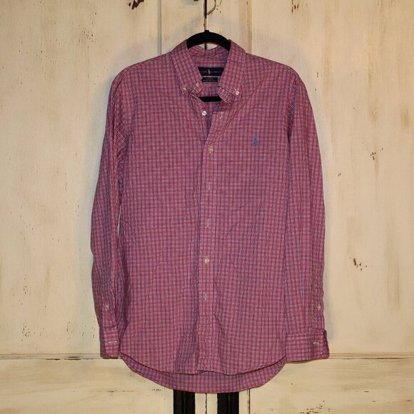 Ralph Lauren Other - Ralph Lauren Classic Fit red white blue check long sleeve button up shirt size M